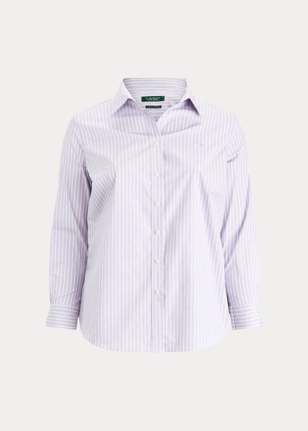 Camisa Ralph Lauren Mujer Morados Multicolor - Easy Care Striped - GRIWK9378